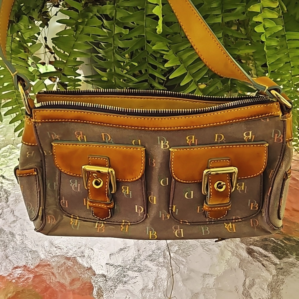 Dooney & Bourke Gray and Tan Shoulder Bag